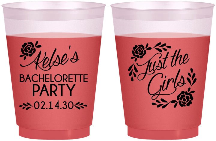 Custom Bachelorette 16 oz Color Changing Frosted Cups - Just The Girls | 60089