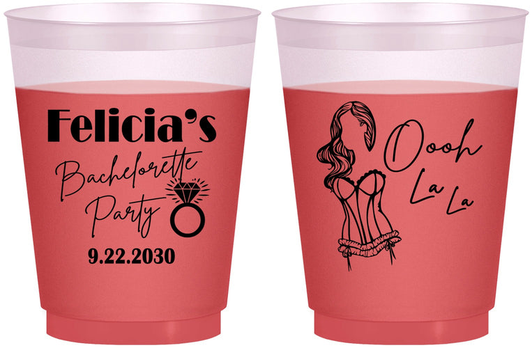 Custom Bachelorette 16 oz Color Changing Frosted Cups - Paris | 60090