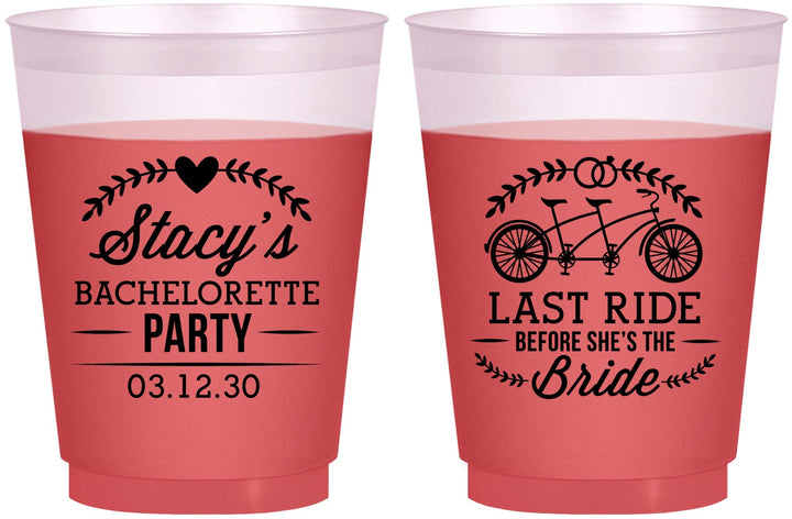 Custom Bachelorette 16 oz Color Changing Frosted Cups - Last Ride Before Bride | 60093