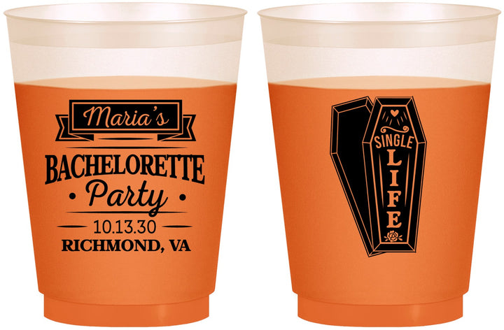 Custom Bachelorette 16 oz Color Changing Frosted Cups - Rip Single Life | 60095