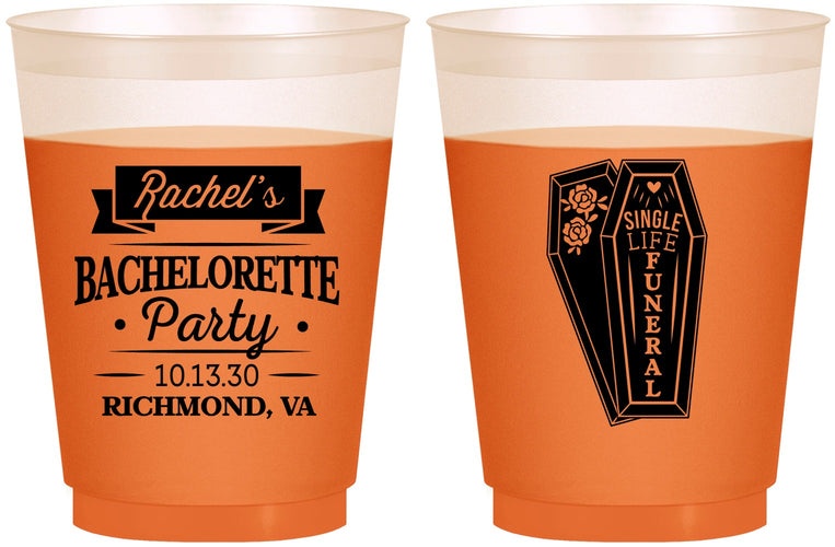 Custom Bachelorette 16 oz Color Changing Frosted Cups - Rip Single Life | 60096