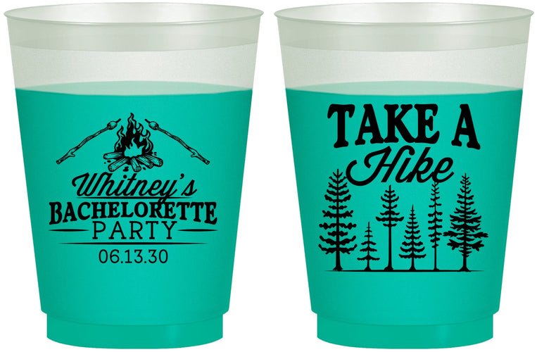 Custom Bachelorette 16 oz Color Changing Frosted Cups - Camping | 60098