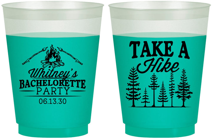 Custom Bachelorette 16 oz Color Changing Frosted Cups - Camping | 60098
