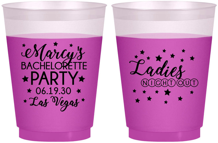 Custom Bachelorette 16 oz Color Changing Frosted Cups - Ladies Night Out | 60101