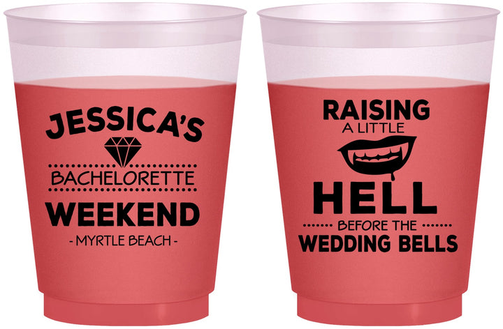 Custom Bachelorette 16 oz Color Changing Frosted Cups - Raising A Little Hell | 60106