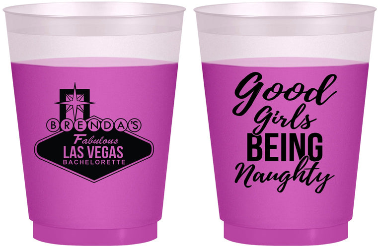 Custom Bachelorette 16 oz Color Changing Frosted Cups - Good Girls Naughty | 60111