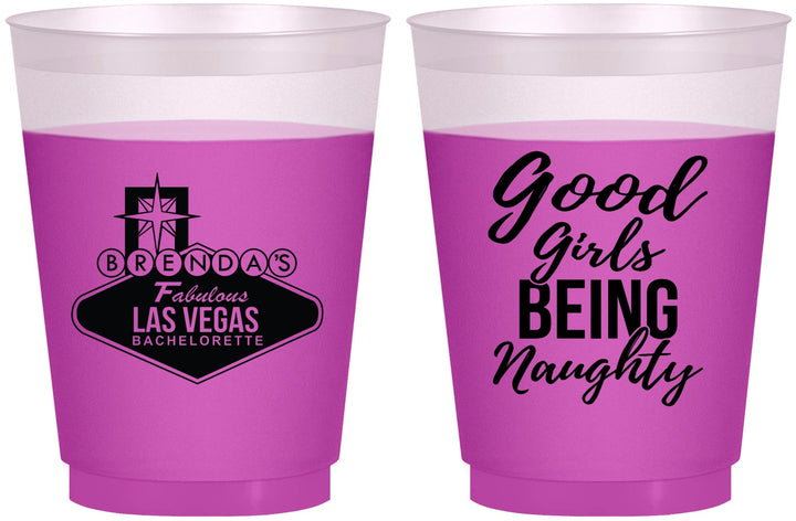 Custom Bachelorette 16 oz Color Changing Frosted Cups - Good Girls Naughty | 60111