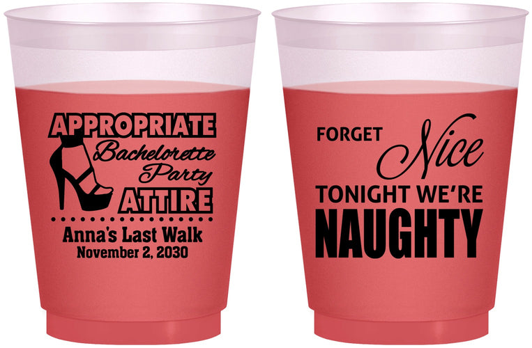 Custom Bachelorette 16 oz Color Changing Frosted Cups - Nice Tonight Naughty | 60112