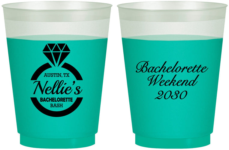 Custom Bachelorette 16 oz Color Changing Frosted Cups - Ring | 60115