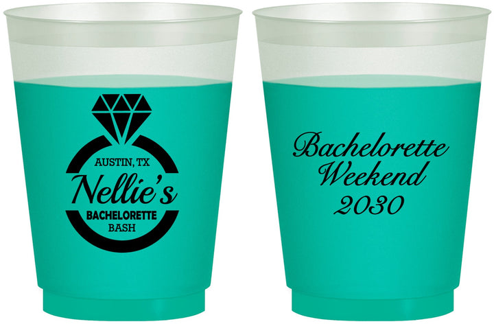 Custom Bachelorette 16 oz Color Changing Frosted Cups - Ring | 60115