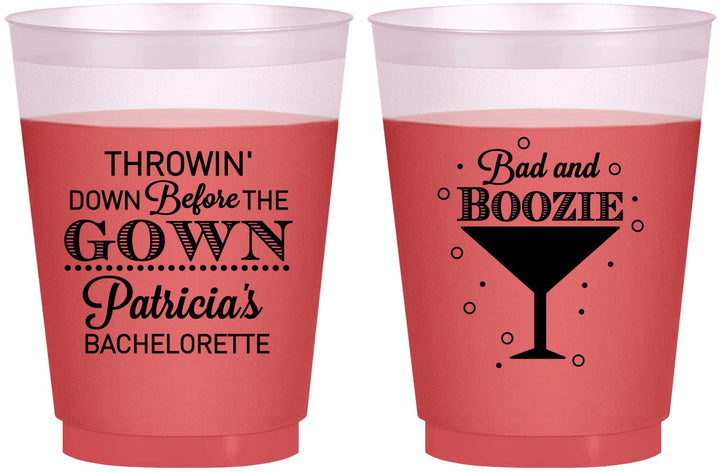 Custom Bachelorette 16 oz Color Changing Frosted Cups - Bad And Boozie | 60121