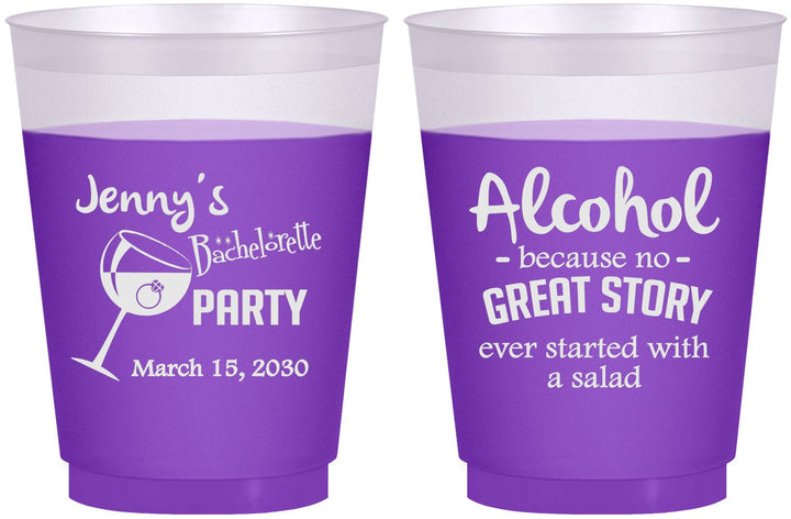 Custom Bachelorette 16 oz Color Changing Frosted Cups - Alcohol | 60138