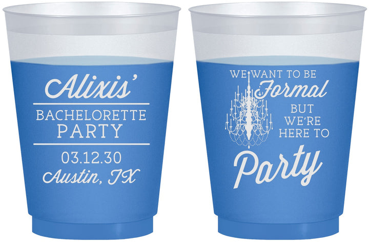 Custom Bachelorette 16 oz Color Changing Frosted Cups - Formal Party | 60145
