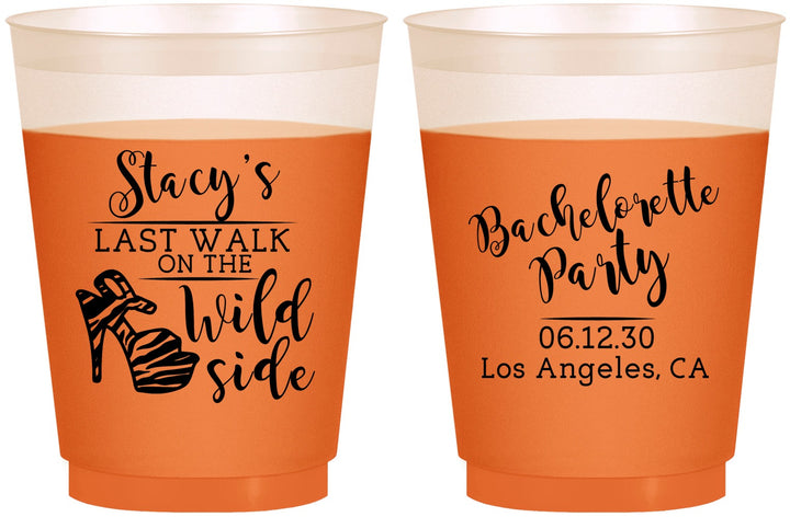 Custom Bachelorette 16 oz Color Changing Frosted Cups - Last Walk Wild Side | 60148