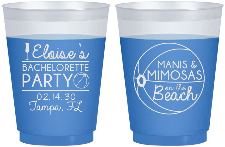 Custom Bachelorette 16 oz Color Changing Frosted Cups - Manis Mimosas | 60149