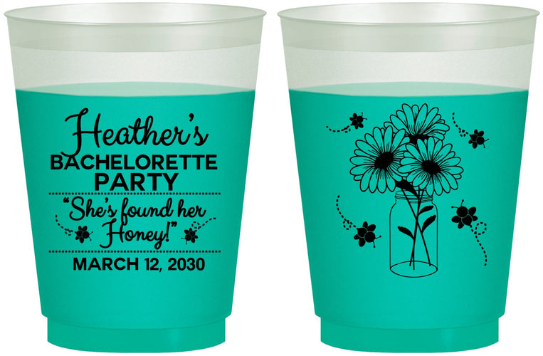 Custom Bachelorette 16 oz Color Changing Frosted Cups - She Found Her Honey | 60150