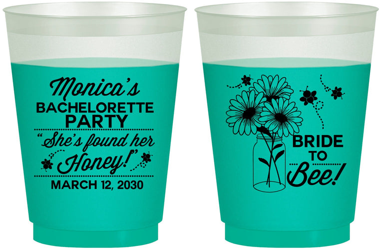 Custom Bachelorette 16 oz Color Changing Frosted Cups - Bride To Bee | 60152