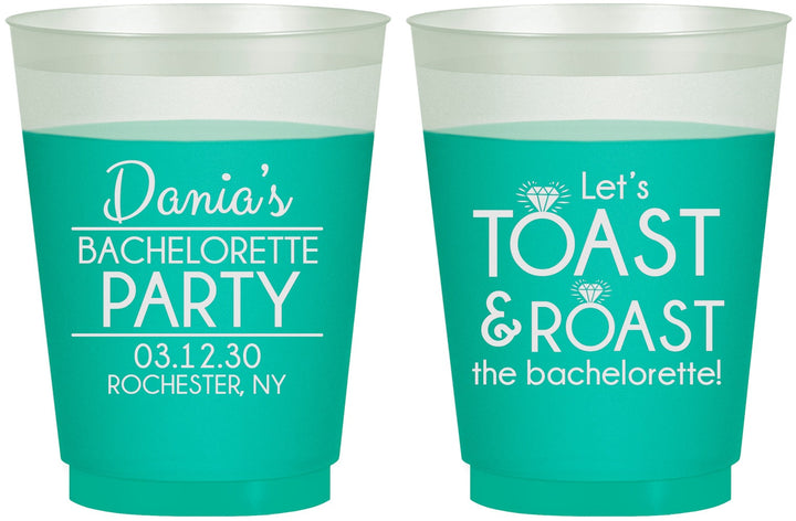 Custom Bachelorette 16 oz Color Changing Frosted Cups - Toast And Roast | 60153