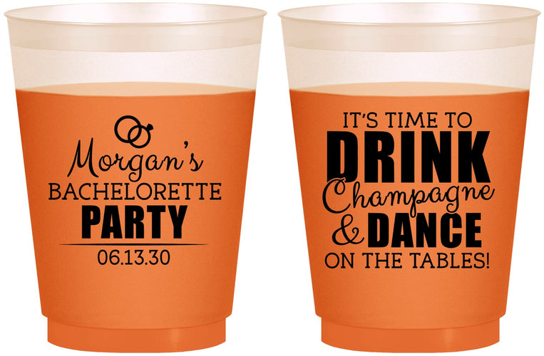 Custom Bachelorette 16 oz Color Changing Frosted Cups - Drink Champagne Dance | 60154