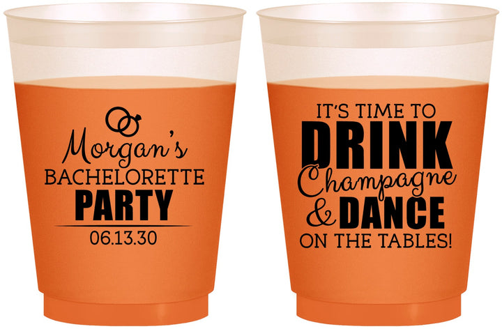 Custom Bachelorette 16 oz Color Changing Frosted Cups - Drink Champagne Dance | 60154