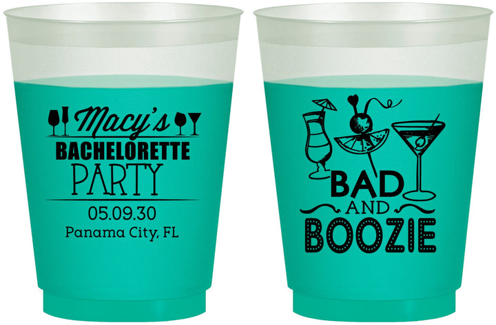Custom Bachelorette 16 oz Color Changing Frosted Cups - Bad And Boozie | 60155