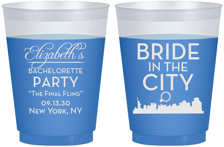 Custom Bachelorette 16 oz Color Changing Frosted Cups - New York | 60162