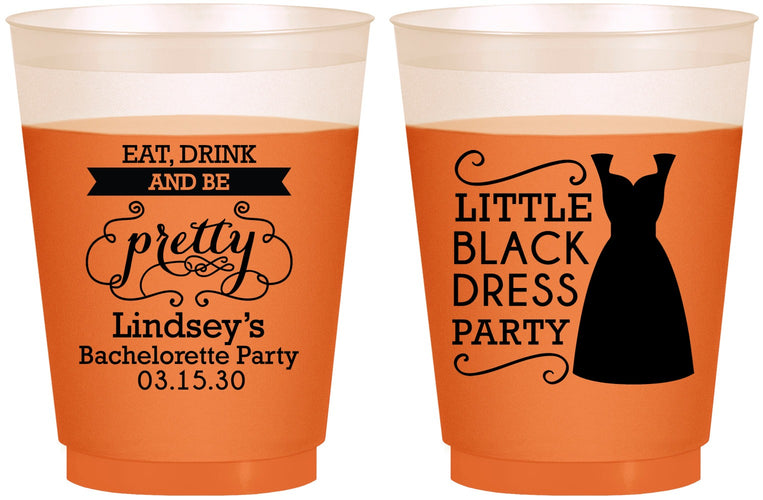 Custom Bachelorette 16 oz Color Changing Frosted Cups - Little Black Dress | 60164