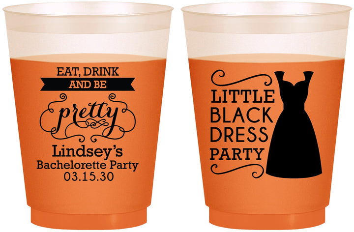 Custom Bachelorette 16 oz Color Changing Frosted Cups - Little Black Dress | 60164