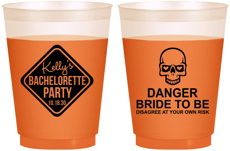 Custom Bachelorette 16 oz Color Changing Frosted Cups - Danger Bride To Be | 60165