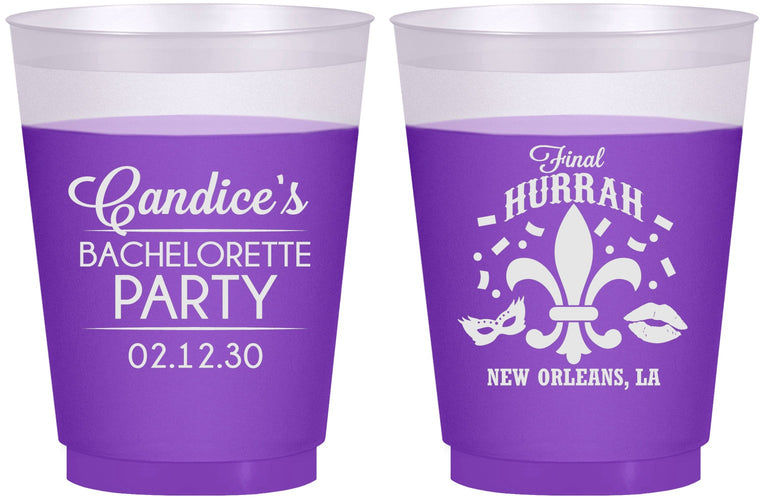 Custom Bachelorette 16 oz Color Changing Frosted Cups - New Orleans | 60166