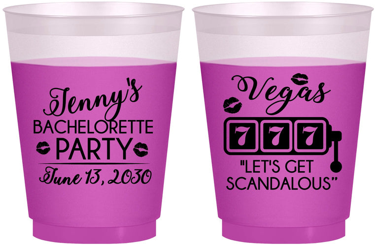 Custom Bachelorette 16 oz Color Changing Frosted Cups - Las Vegas | 60170
