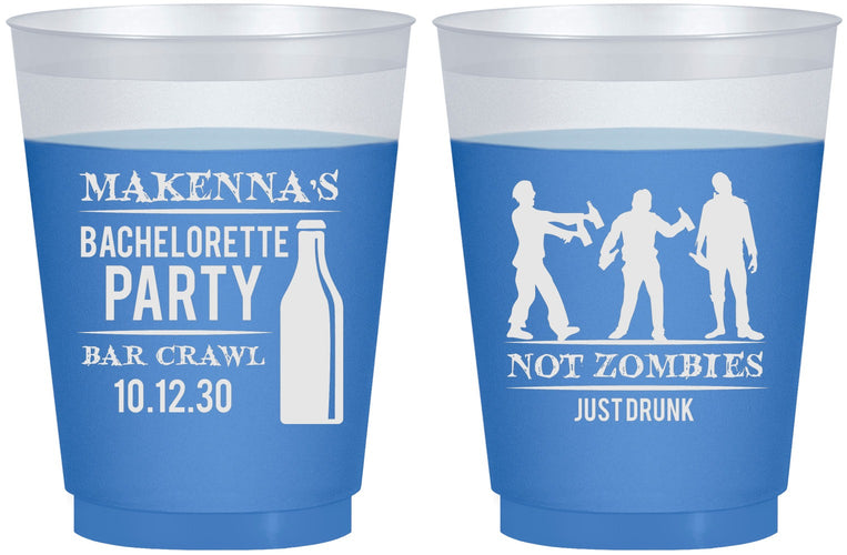 Custom Bachelorette 16 oz Color Changing Frosted Cups - Zombie | 60173