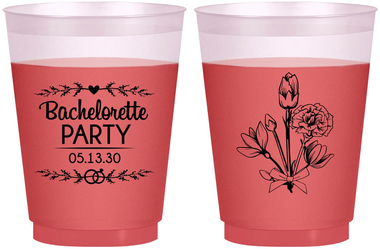 Custom Bachelorette 16 oz Color Changing Frosted Cups - Flowers | 60174