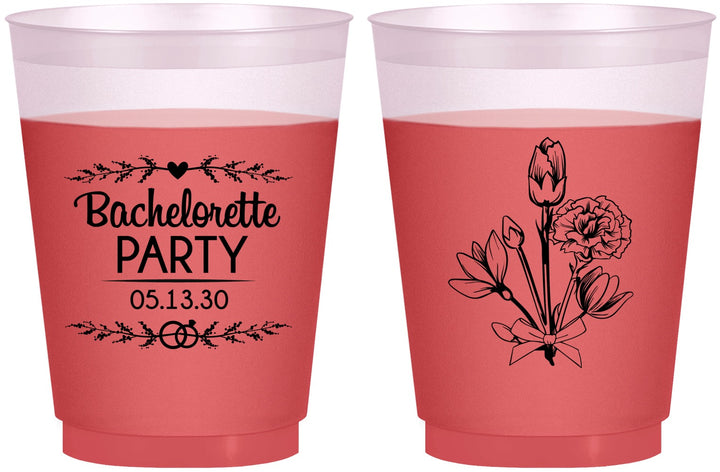 Custom Bachelorette 16 oz Color Changing Frosted Cups - Flowers | 60174