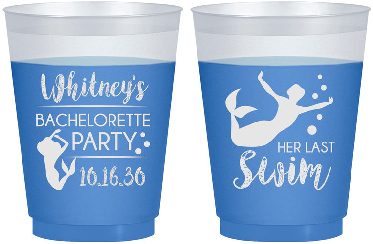 Custom Bachelorette 16 oz Color Changing Frosted Cups - Mermaid | 60175