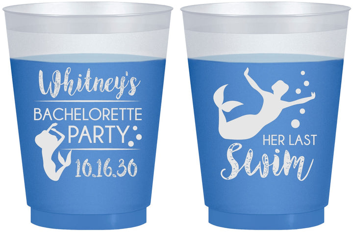 Custom Bachelorette 16 oz Color Changing Frosted Cups - Mermaid | 60175