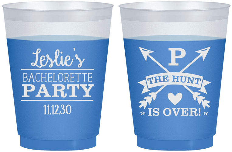 Custom Bachelorette 16 oz Color Changing Frosted Cups - The Hunt Is Over | 60186