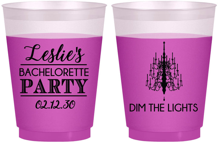 Custom Bachelorette 16 oz Color Changing Frosted Cups - Lights | 60188