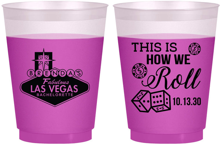Custom Bachelorette 16 oz Color Changing Frosted Cups - Las Vegas | 60191