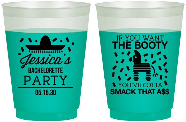 Custom Bachelorette 16 oz Color Changing Frosted Cups - Smack That Ass | 60192