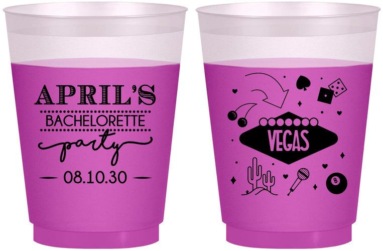 Custom Bachelorette 16 oz Color Changing Frosted Cups - Las Vegas | 60198