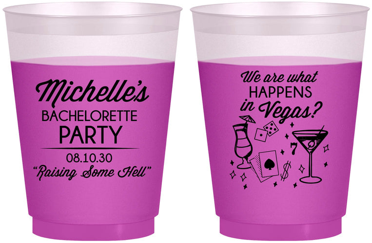 Custom Bachelorette 16 oz Color Changing Frosted Cups - Las Vegas | 60199