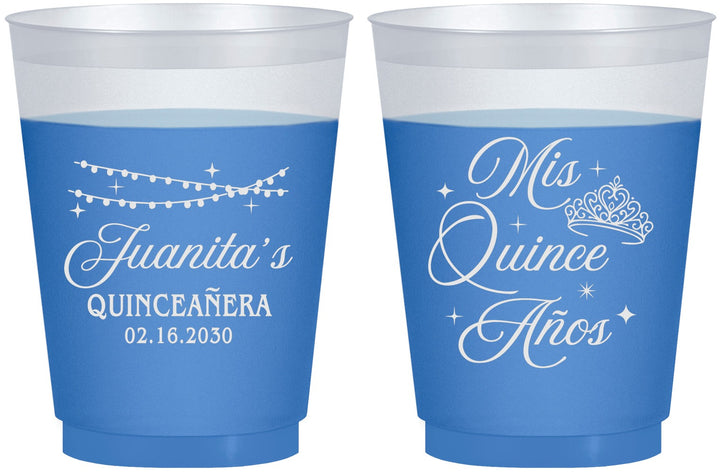 Custom Quinceanera 16 oz Color Changing Frosted Cups - Mis Quince Anos | 70001