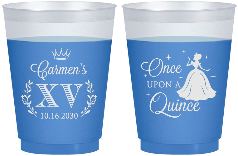 Custom Quinceanera 16 oz Color Changing Frosted Cups - Once Upon A Quince | 70011