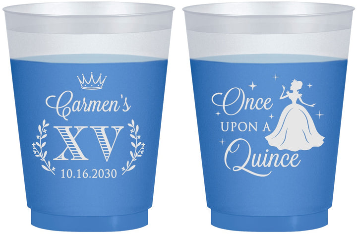 Custom Quinceanera 16 oz Color Changing Frosted Cups - Once Upon A Quince | 70011