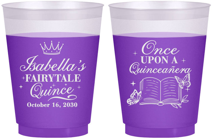 Custom Quinceanera 16 oz Color Changing Frosted Cups - Once Upon A Quince | 70013