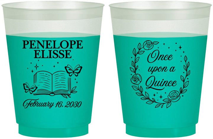 Custom Quinceanera 16 oz Color Changing Frosted Cups - Once Upon A Quince | 70014