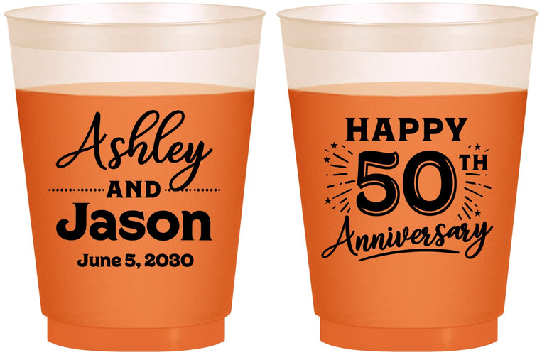Custom Anniversary 16 oz Color Changing Frosted Cups - 50th Wedding | 80007