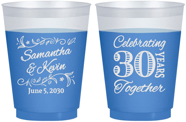 Custom Anniversary 16 oz Color Changing Frosted Cups - 30 Years Together | 80013