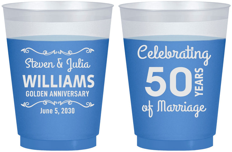 Custom Anniversary 16 oz Color Changing Frosted Cups - 50 Years Of Marriage | 80017